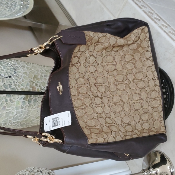 🤎🤎 COACH Lexy Signature Shoulder Bag & Matching Wristlet Wallet 🤎🤎 - Picture 2 of 15